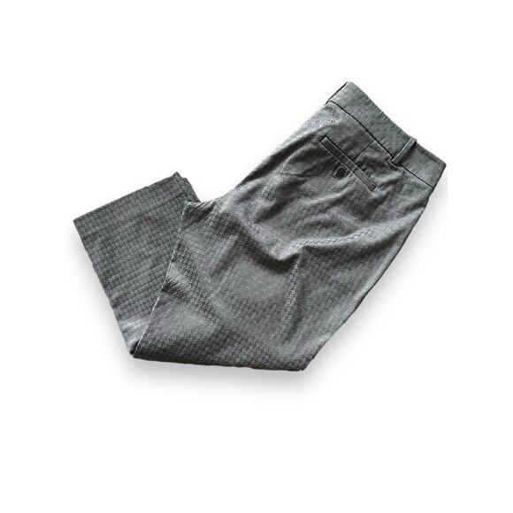 Ann Taylor Loft Gray Texture Crop Pant Diamond Pattern 12 Regular Career Classic - Picture 3 of 6